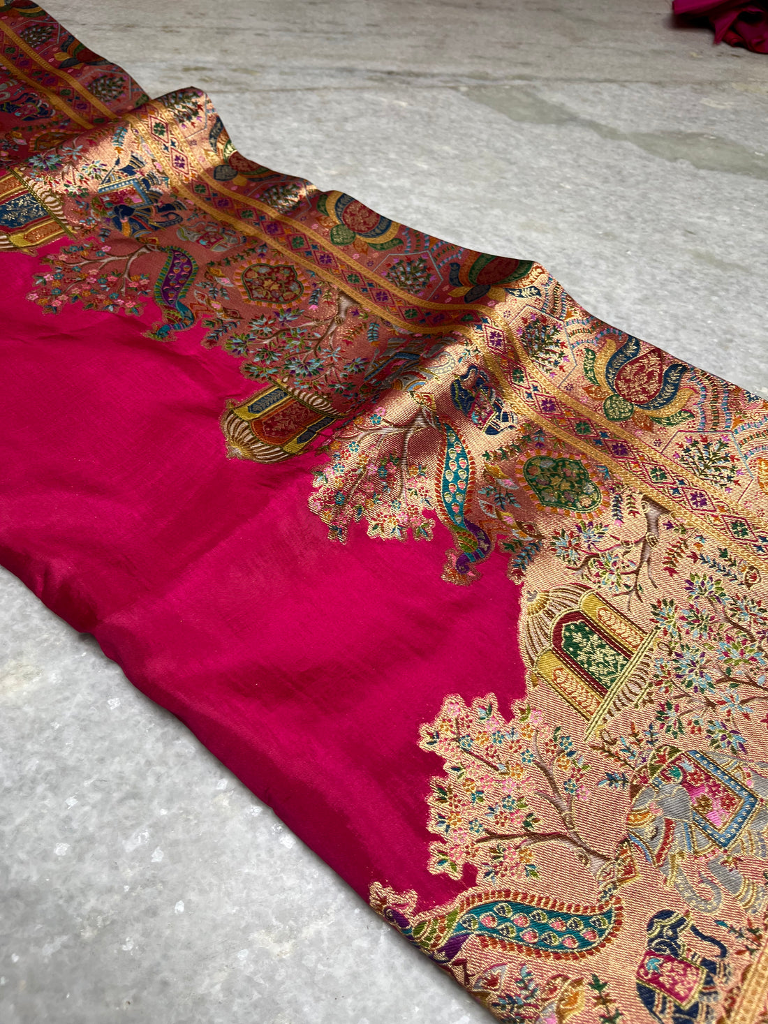 Pashmina silk pink saree