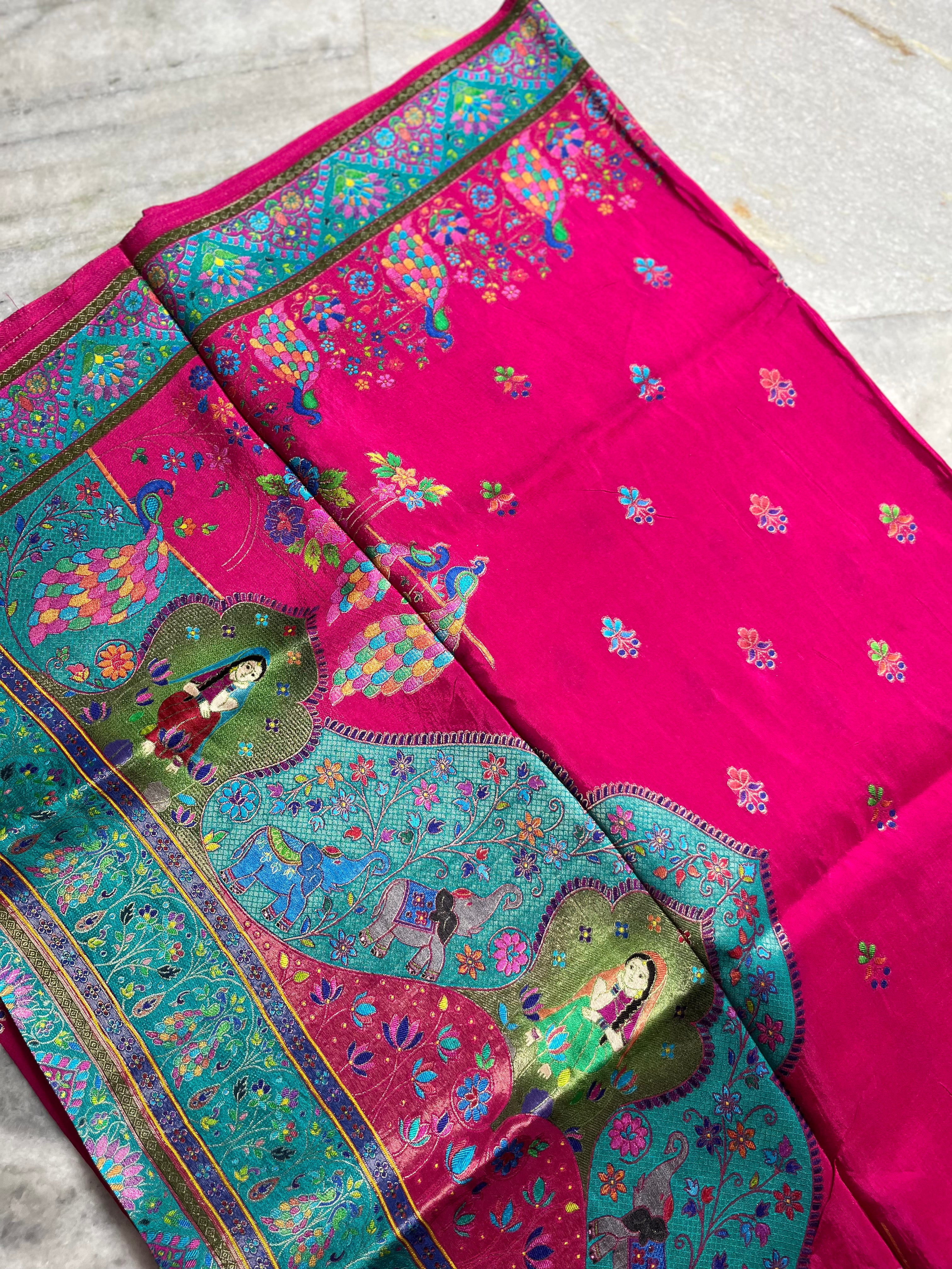 Pashmina silk saree