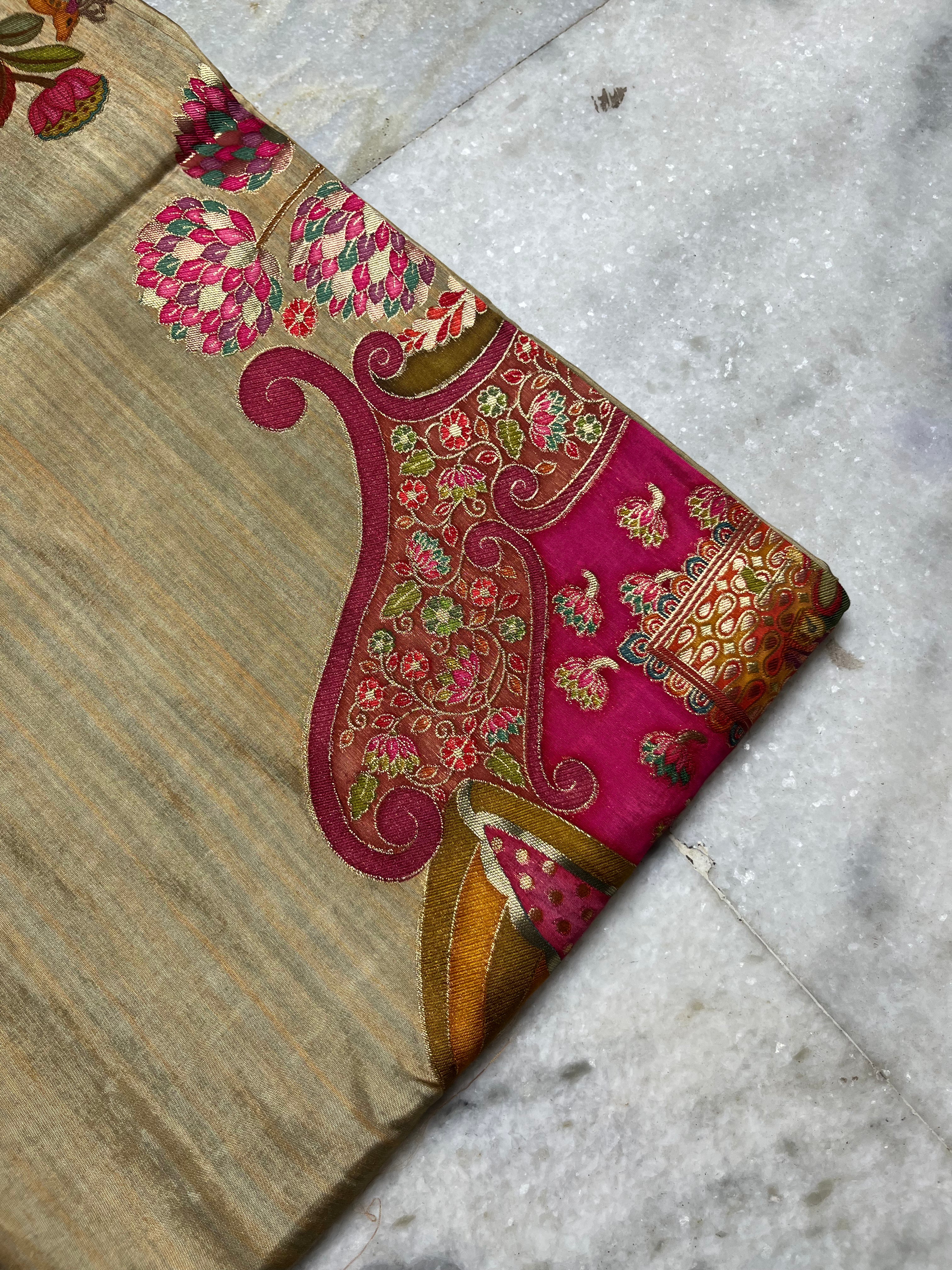 Pashmina silk saree