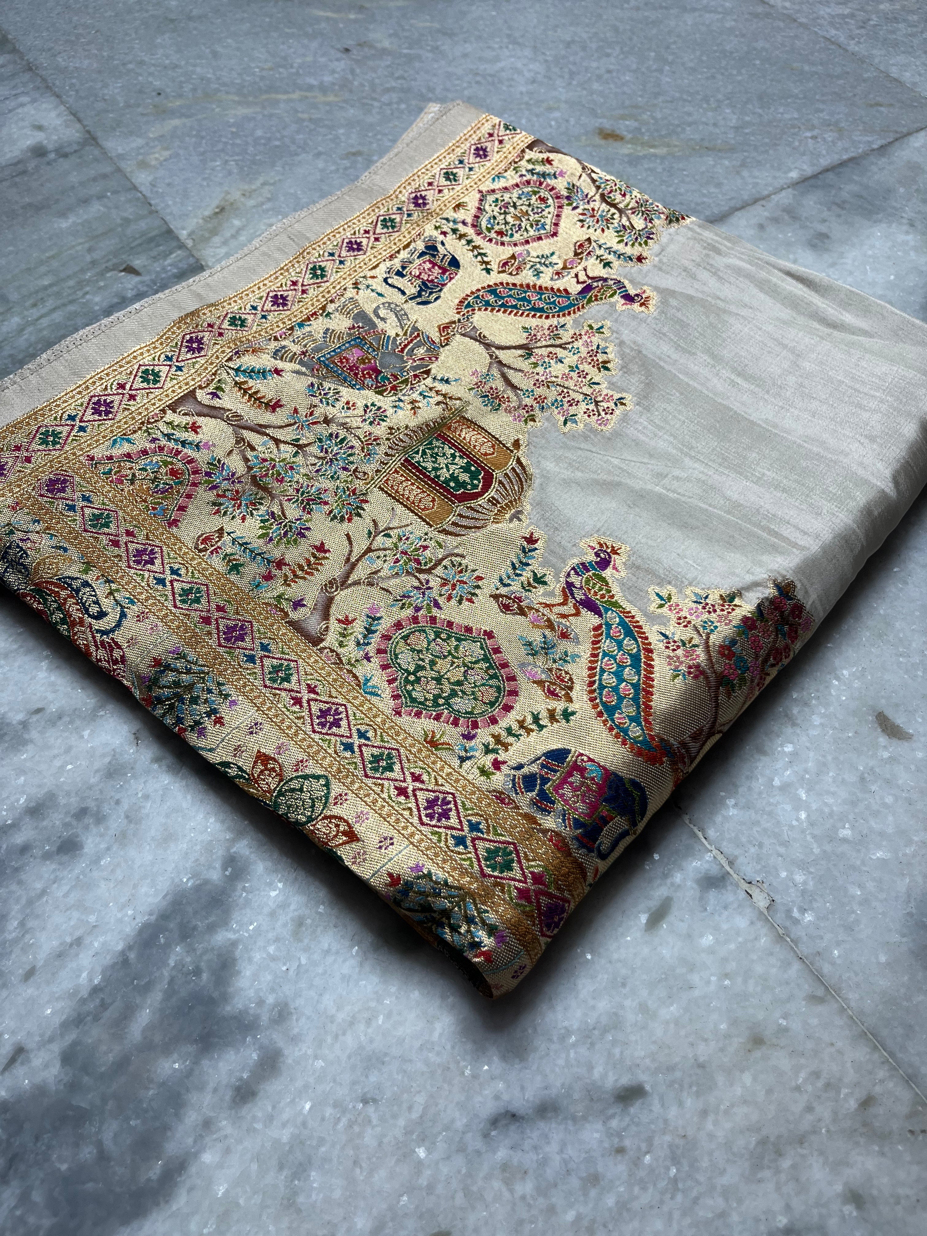 Pashmina silk saree