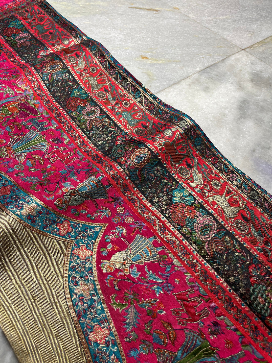Tissue Pashmina silk saree