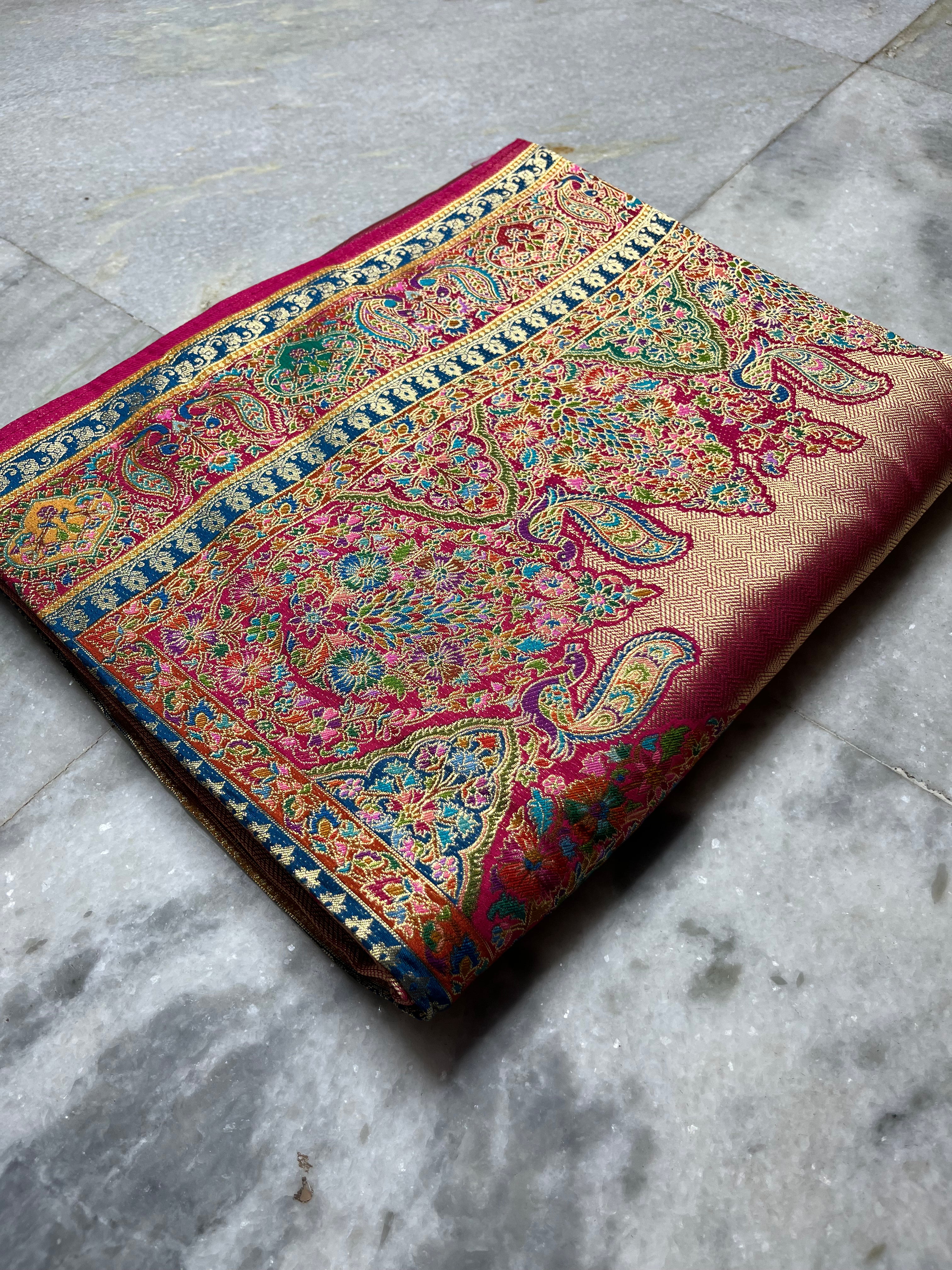 Tissue pashmina silk saree