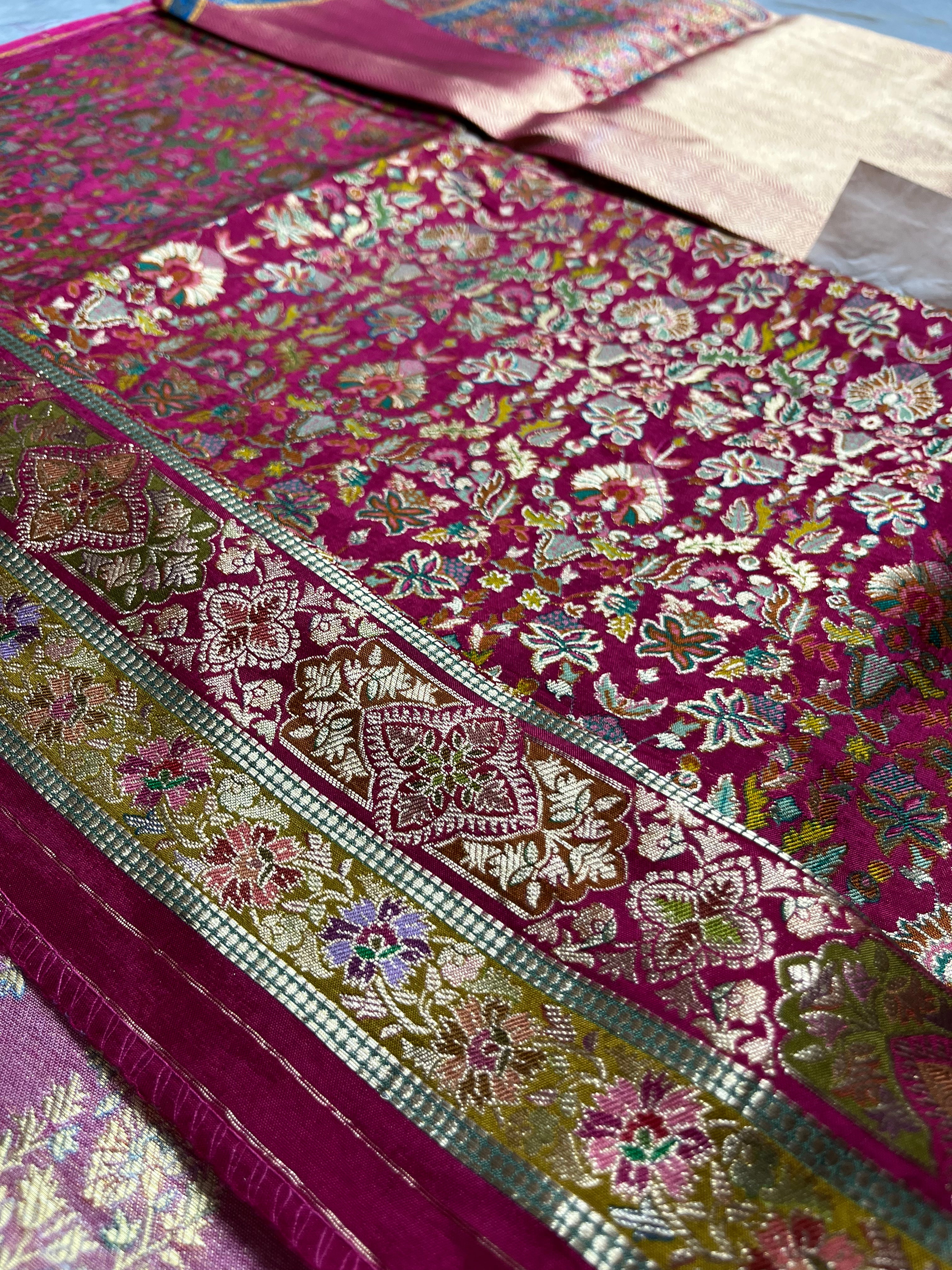 Tissue pashmina silk saree