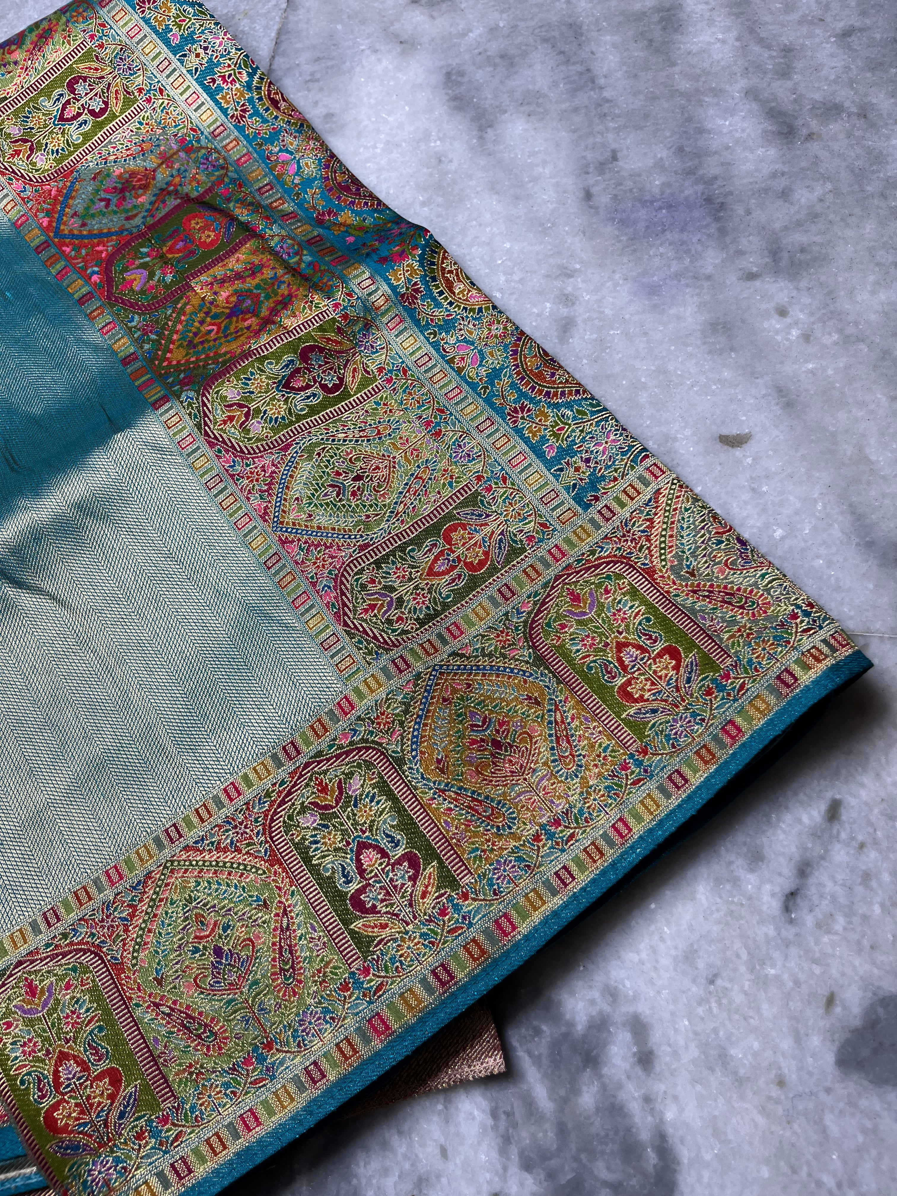 Tissue pashmina silk saree