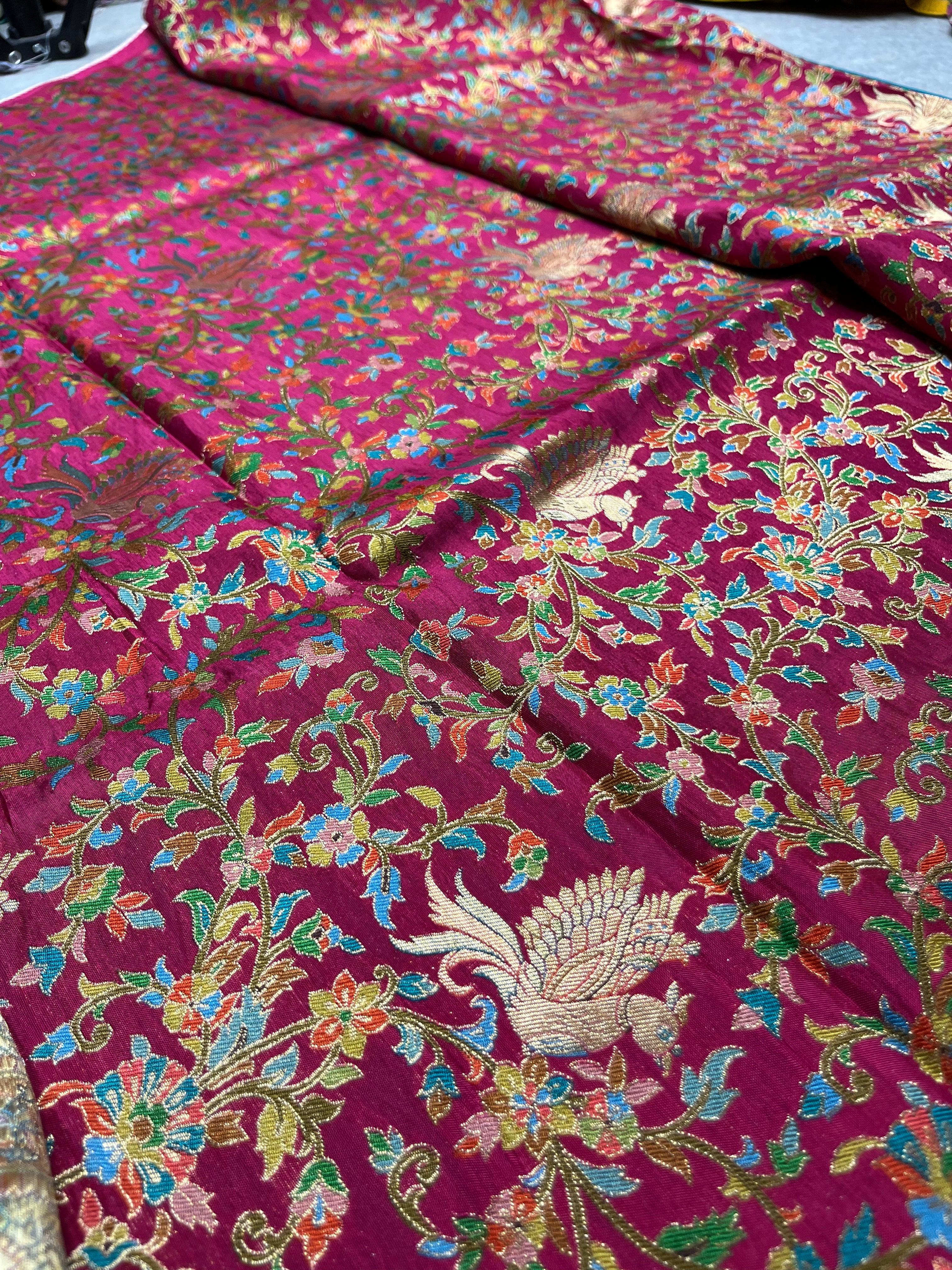 Tissue pashmina silk saree