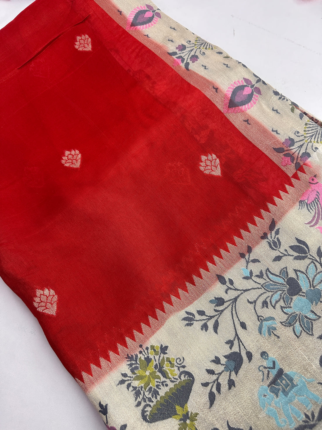 Tussar georgette saree