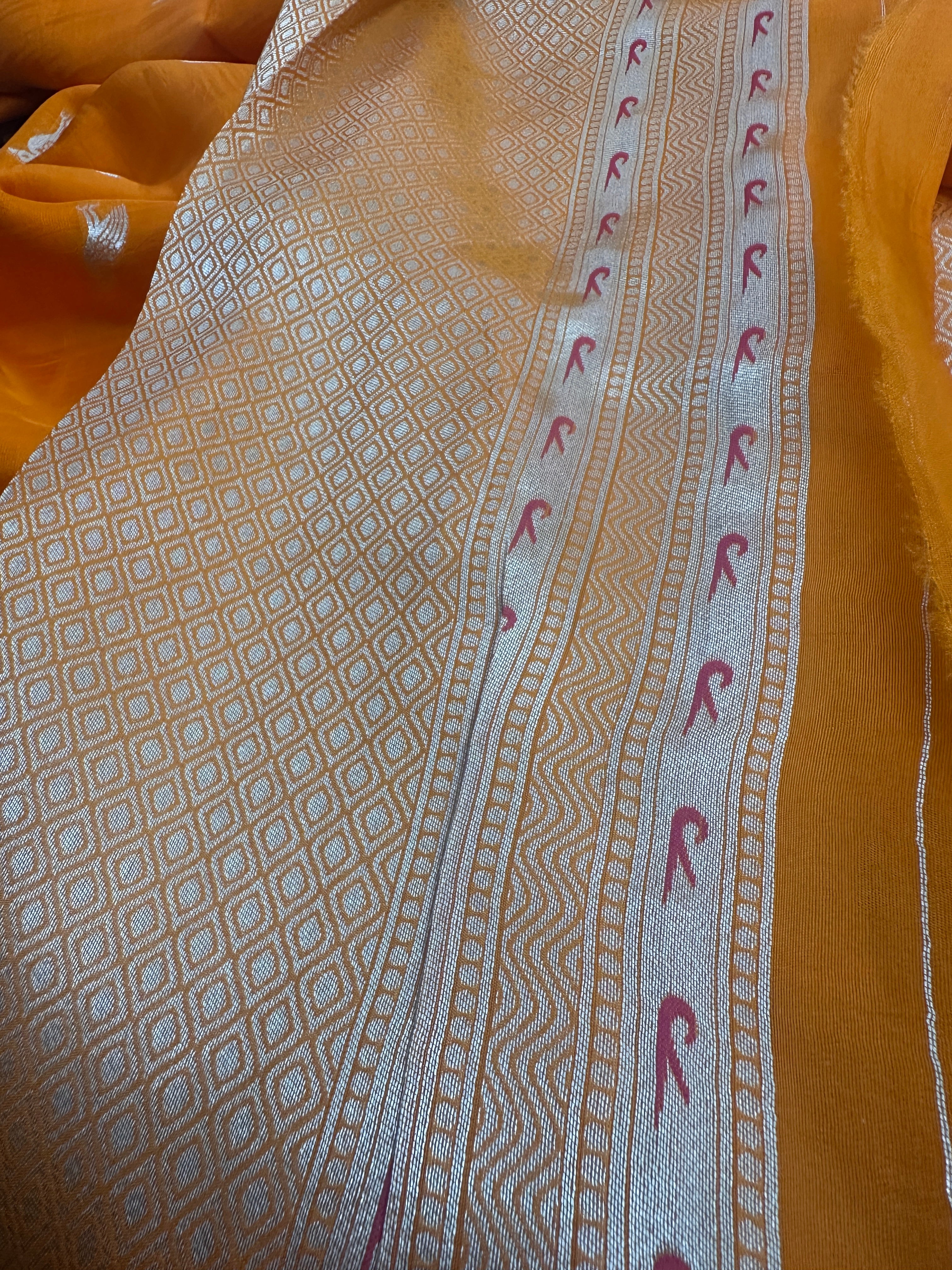 Tussar georgette saree