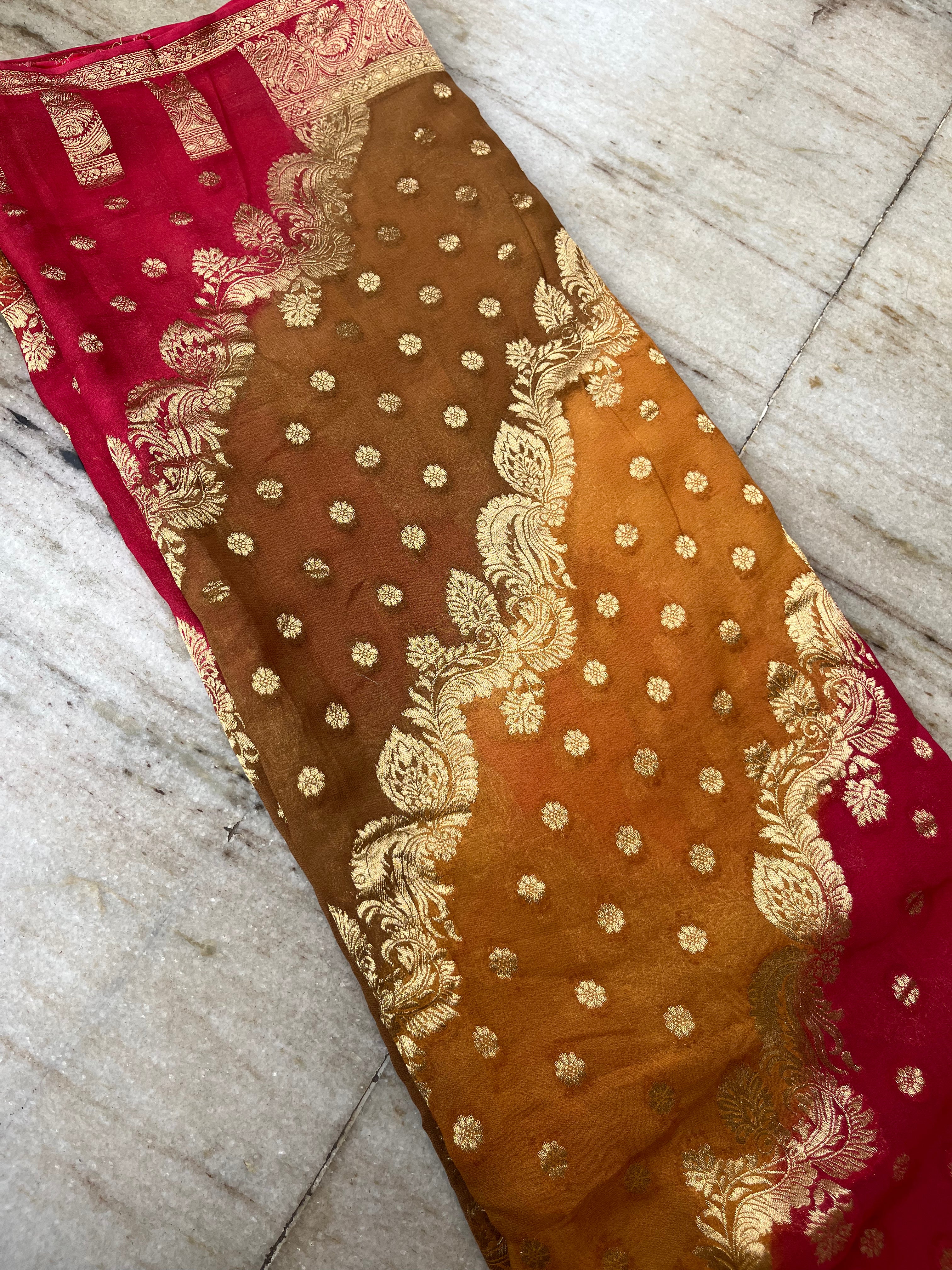 Khaddi georgette saree