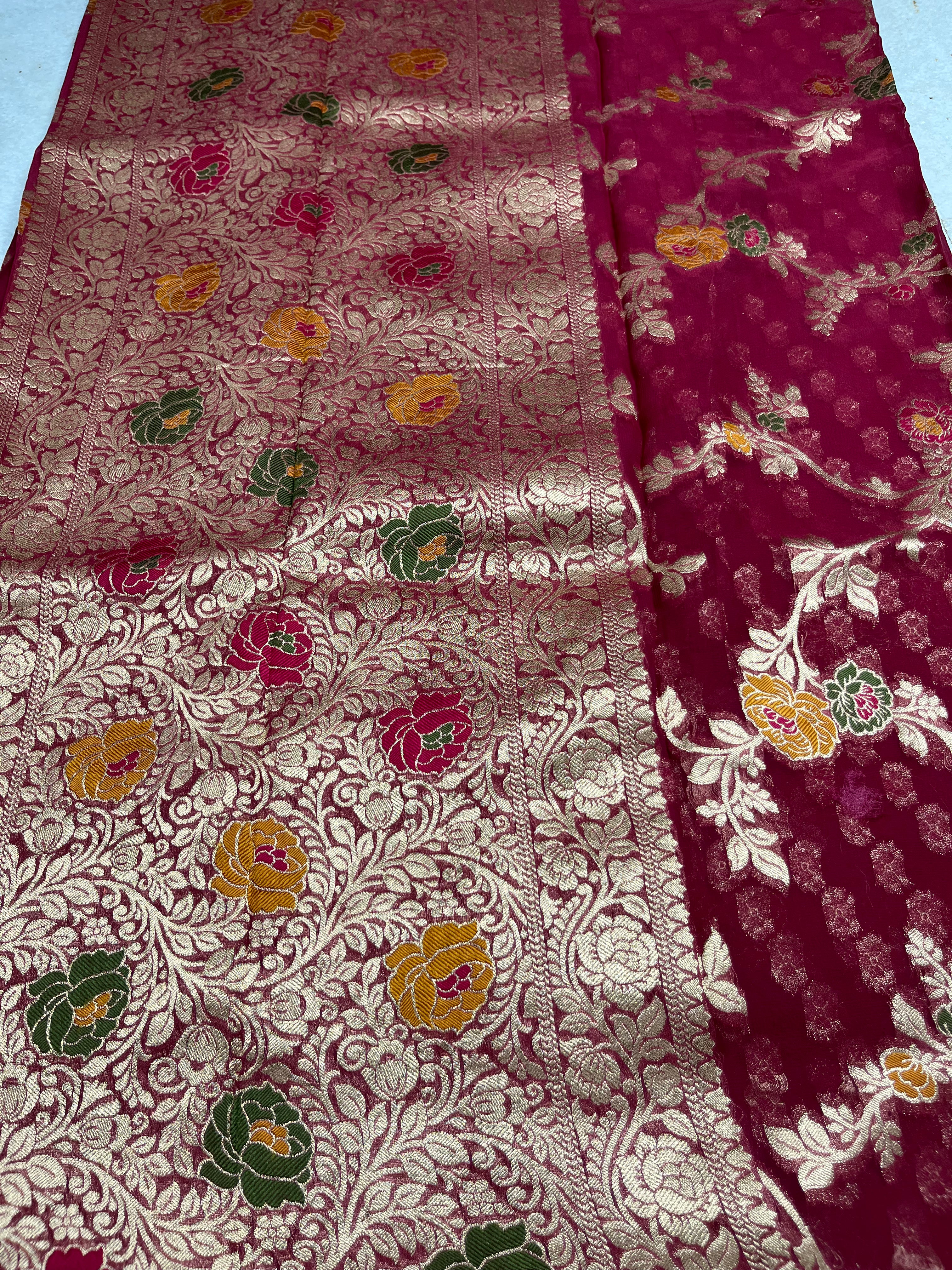 Khaddi georgette saree