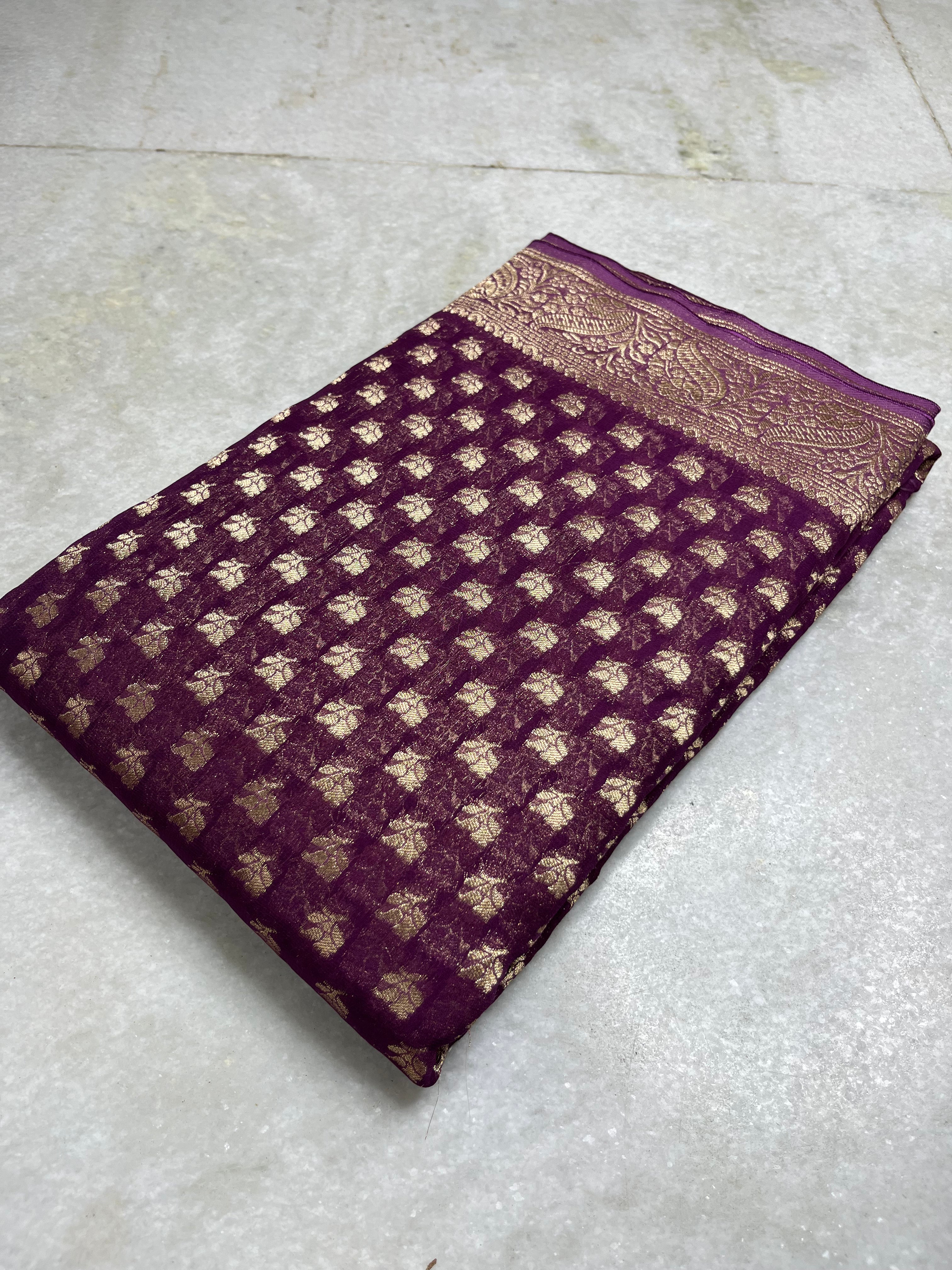 Khaddi georgette saree