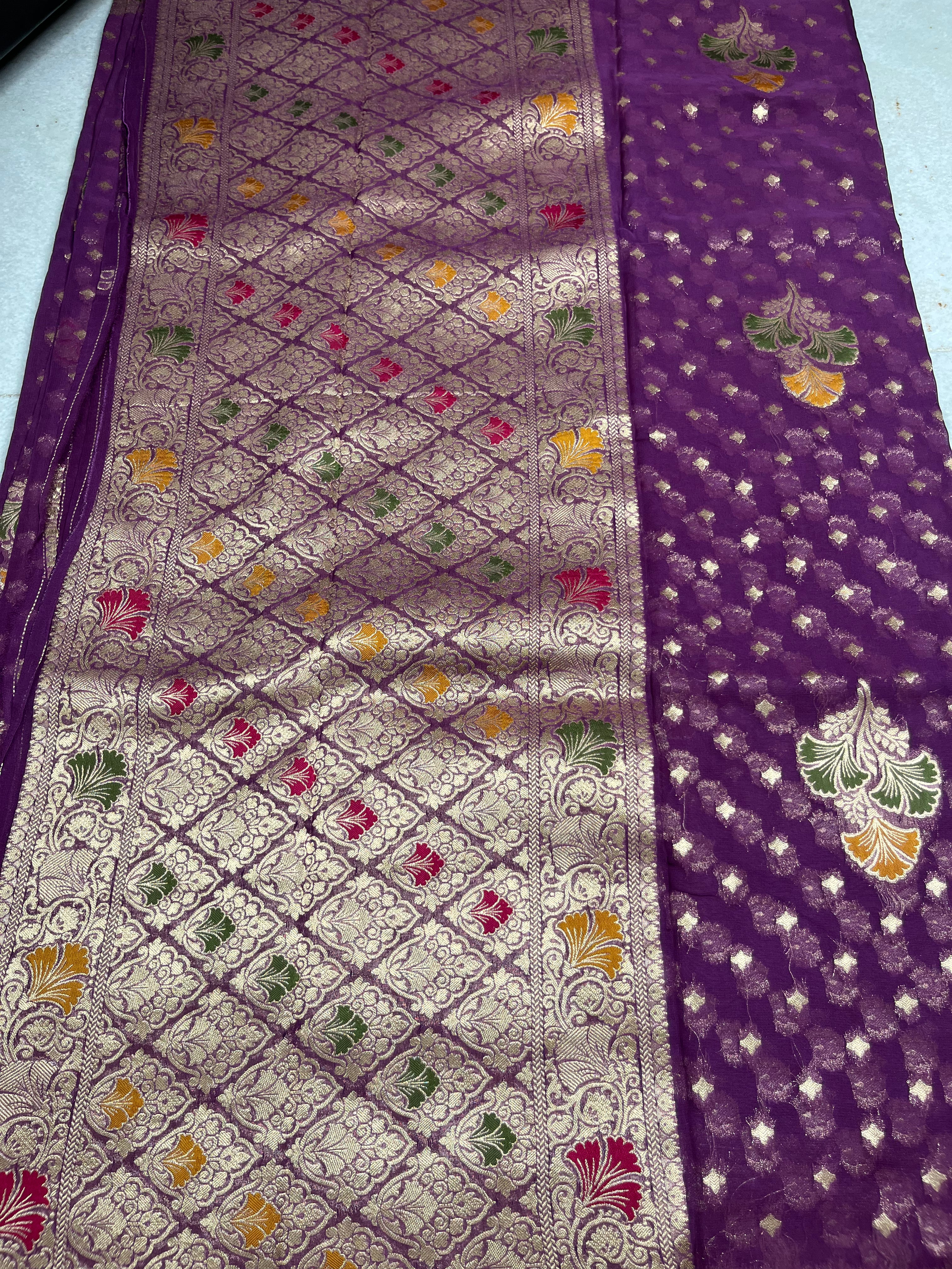 Khaddi georgette saree
