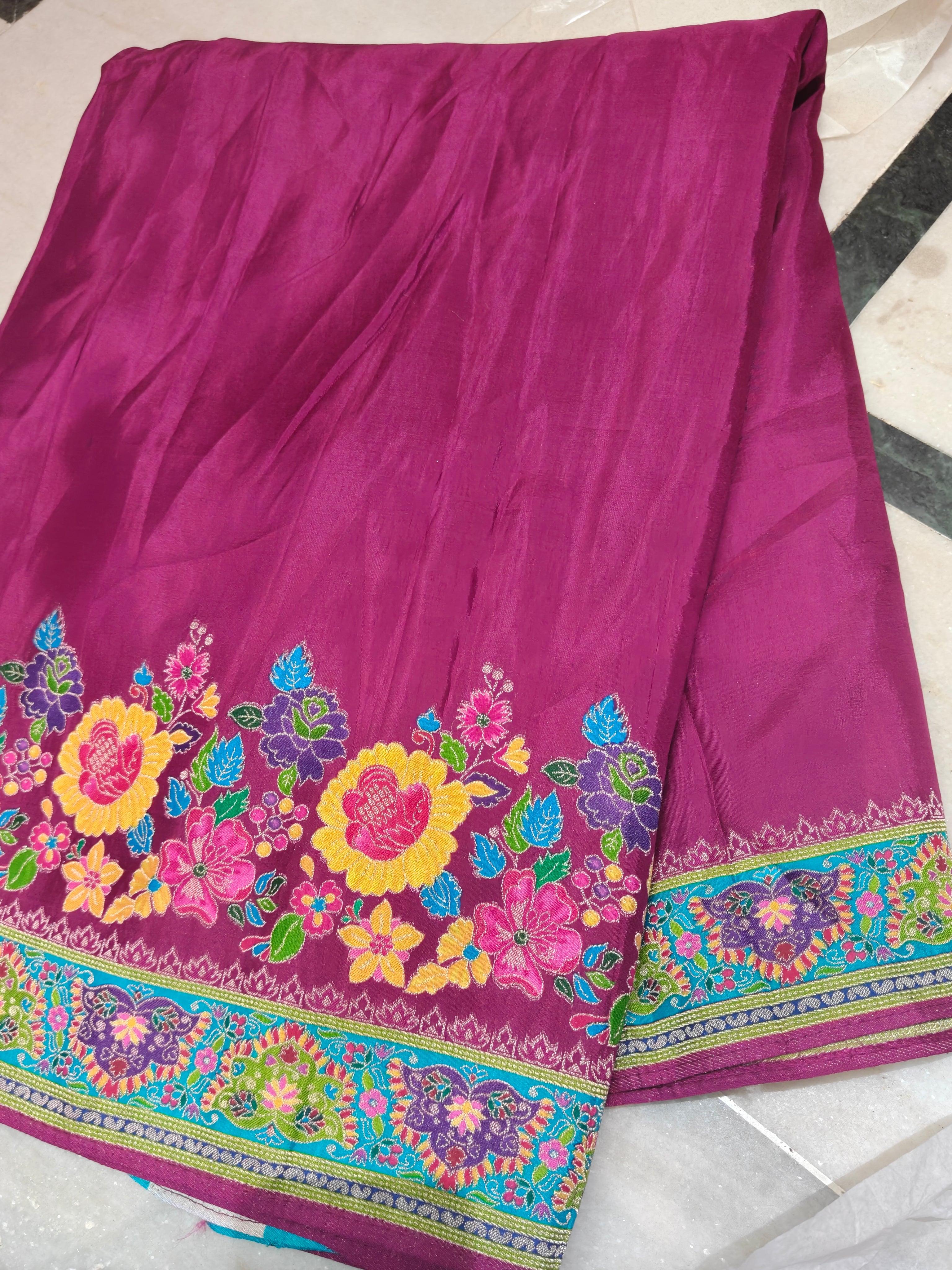 Pashmina silk saree