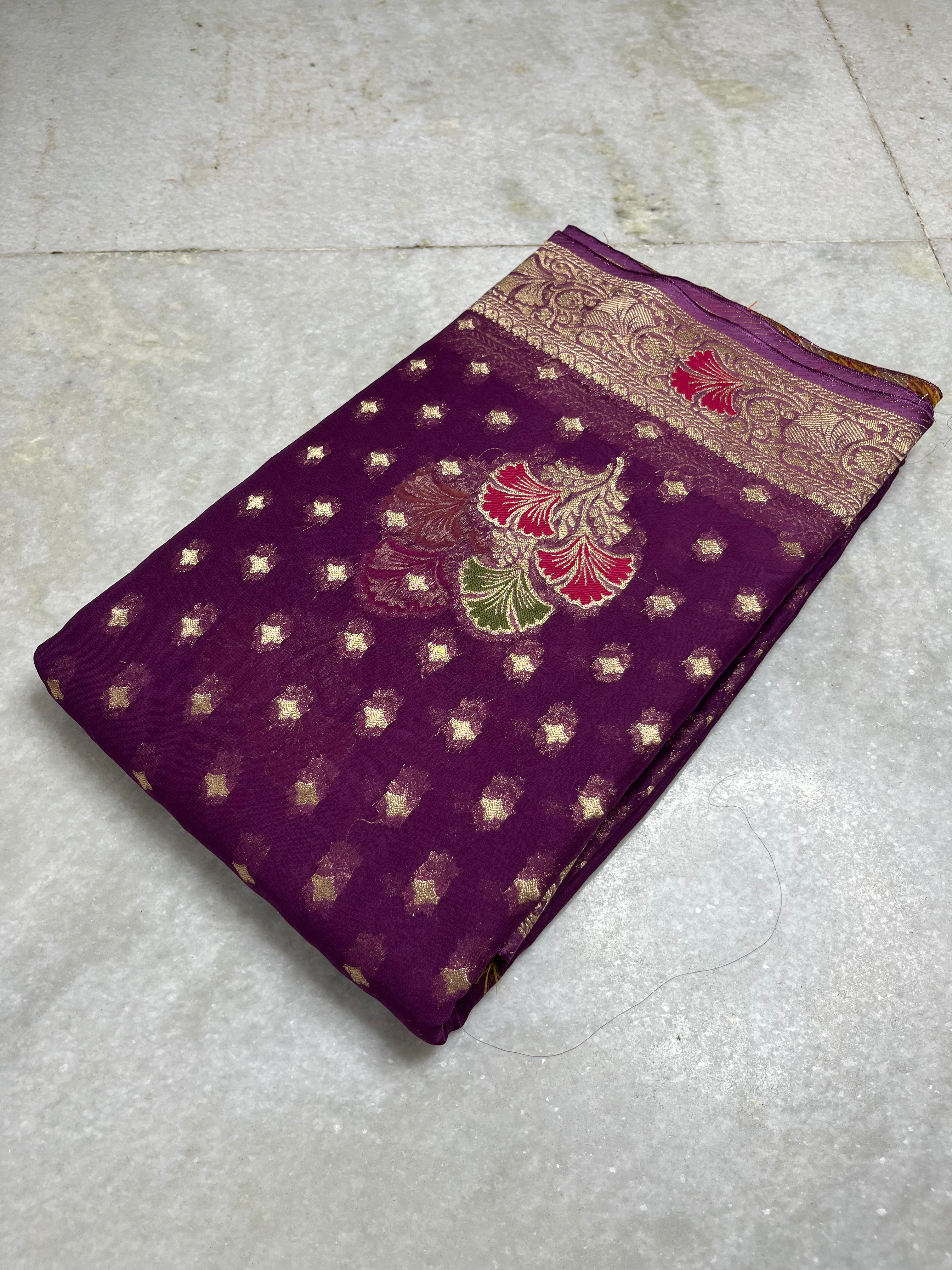 Khaddi georgette saree