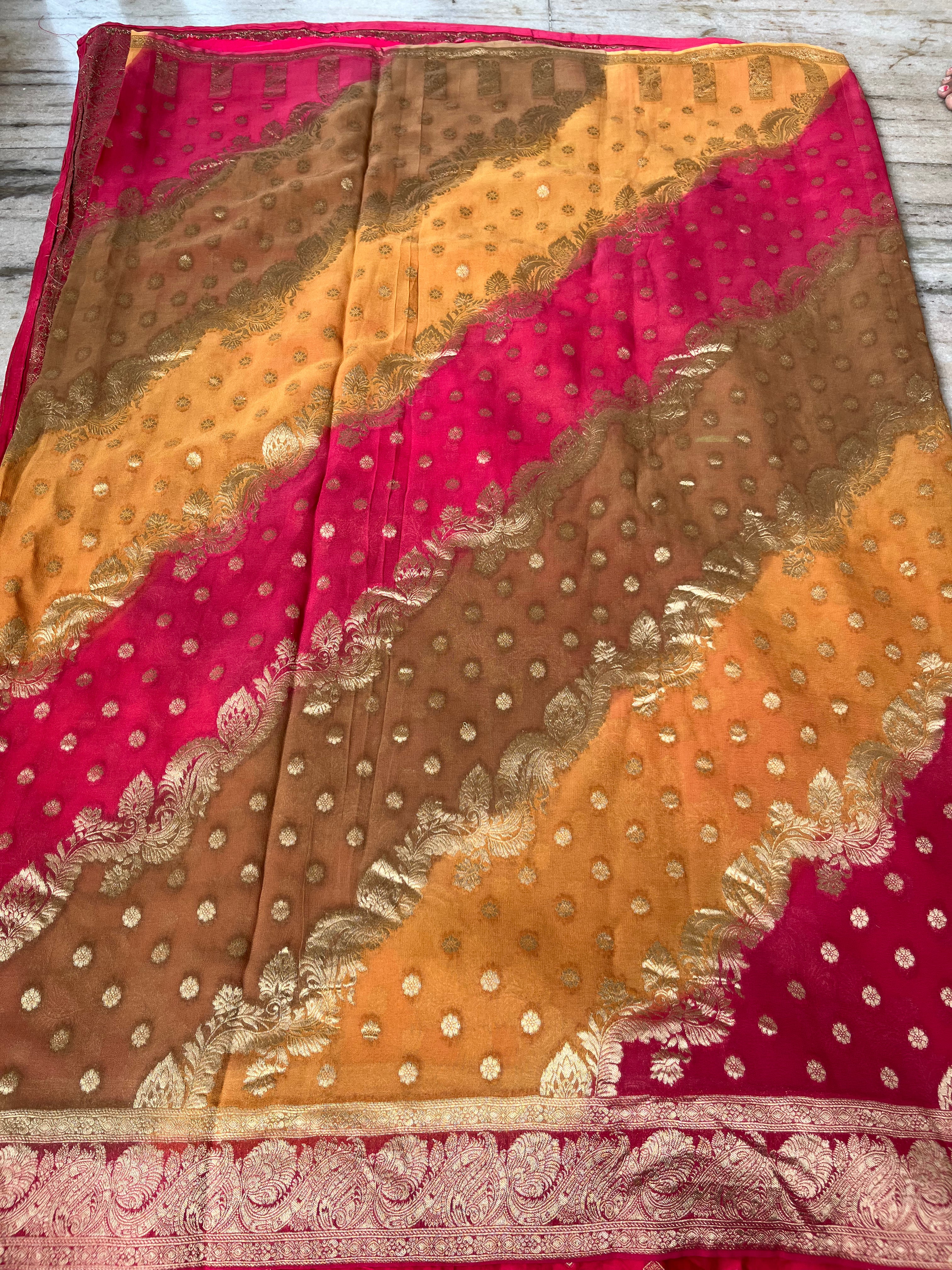 Khaddi georgette saree
