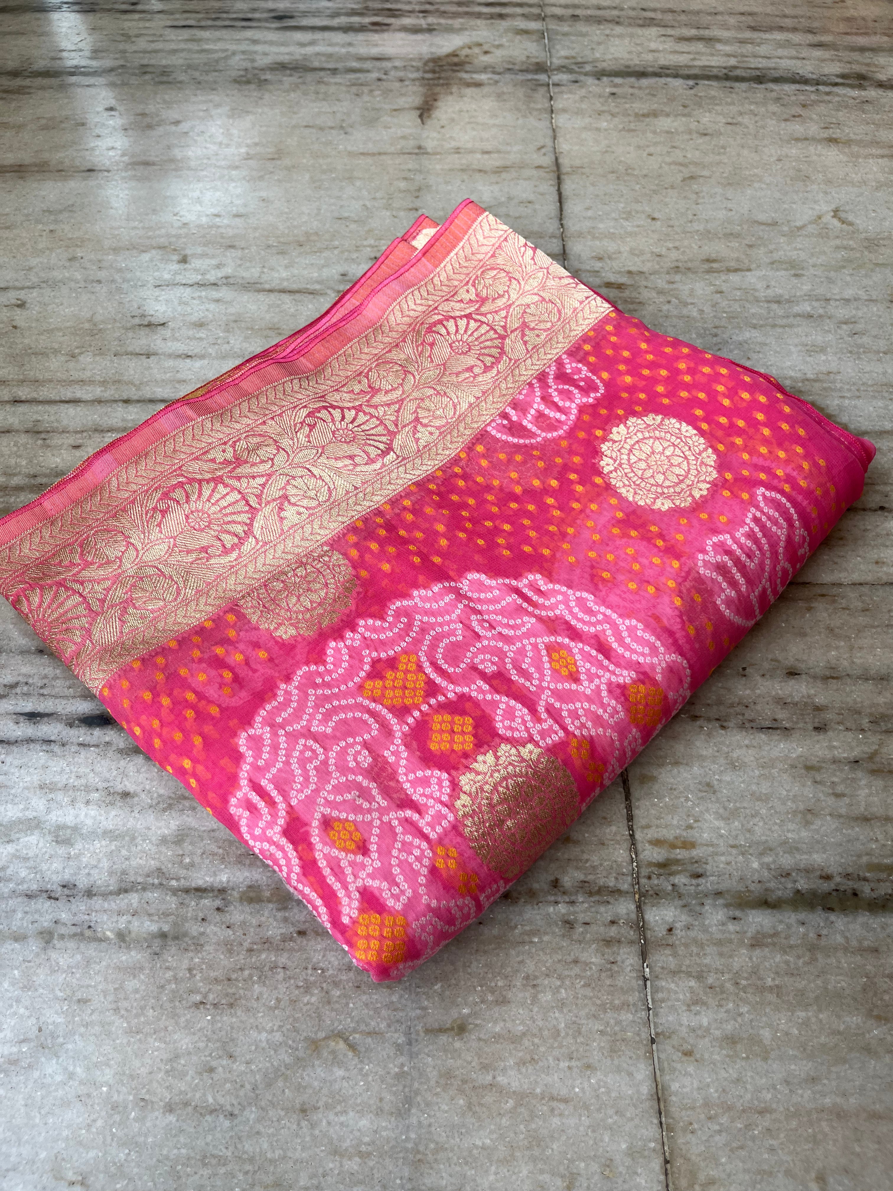 Khaddi georgette saree