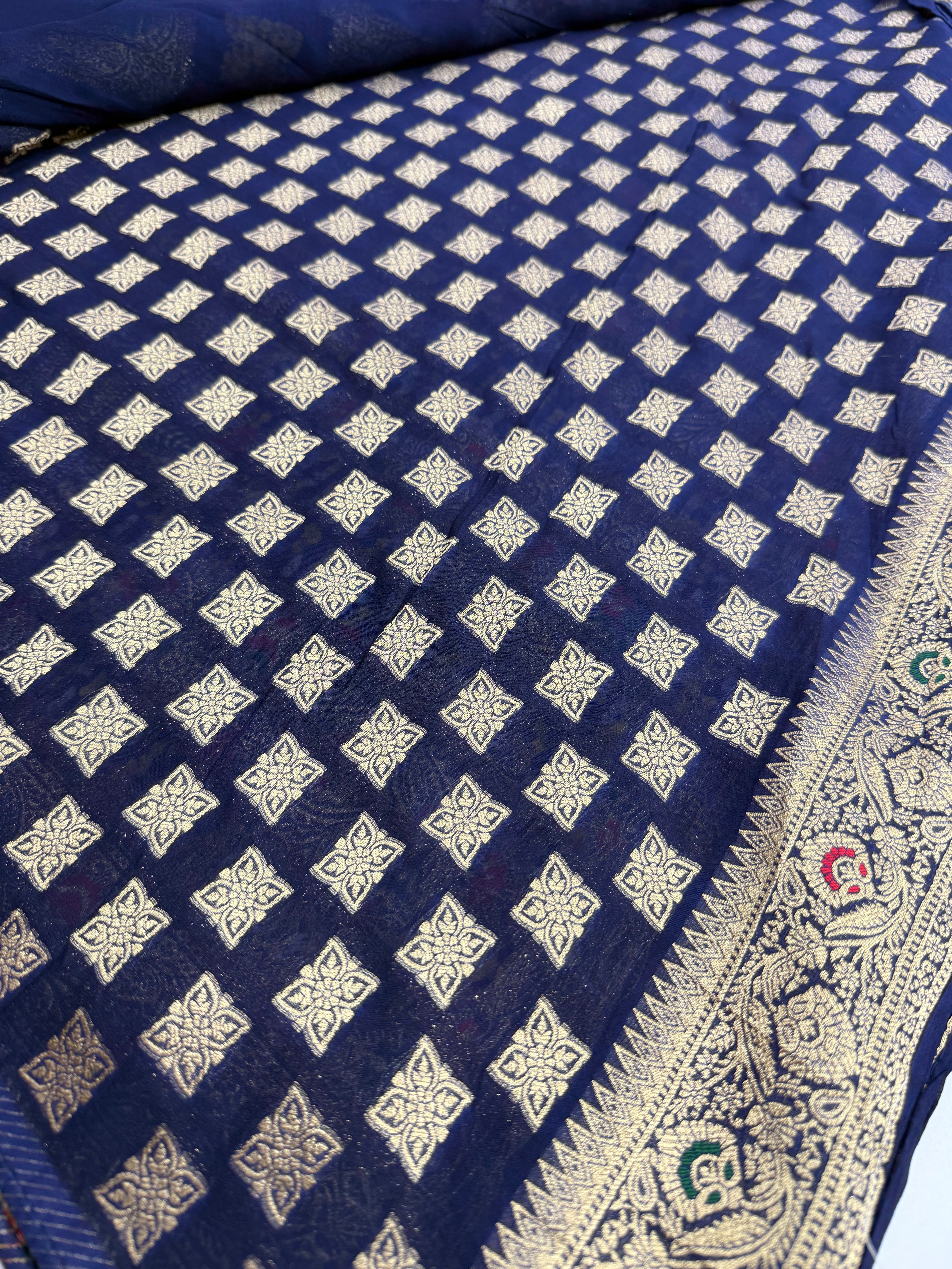 Khaddi georgette saree