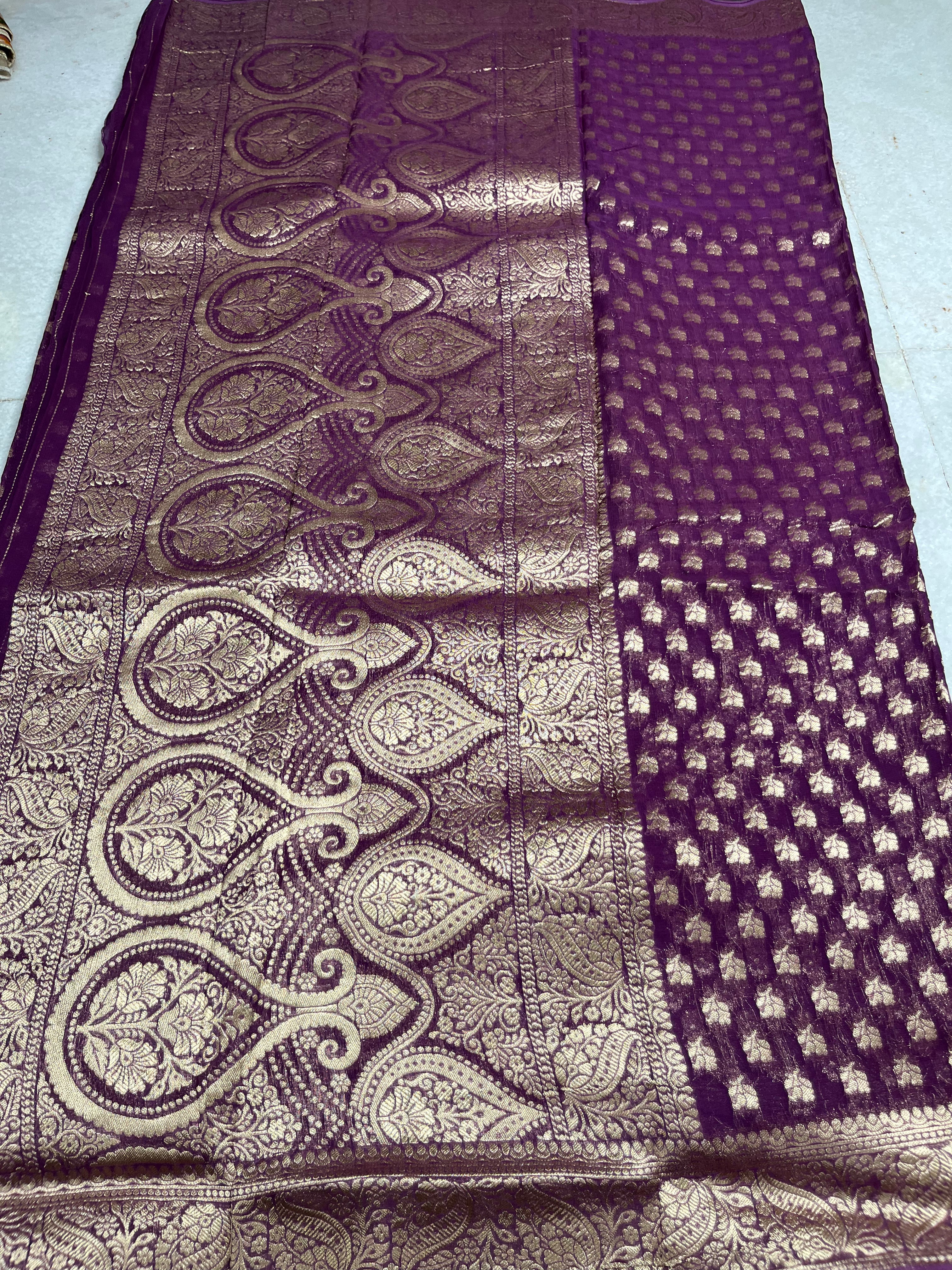 Khaddi georgette saree