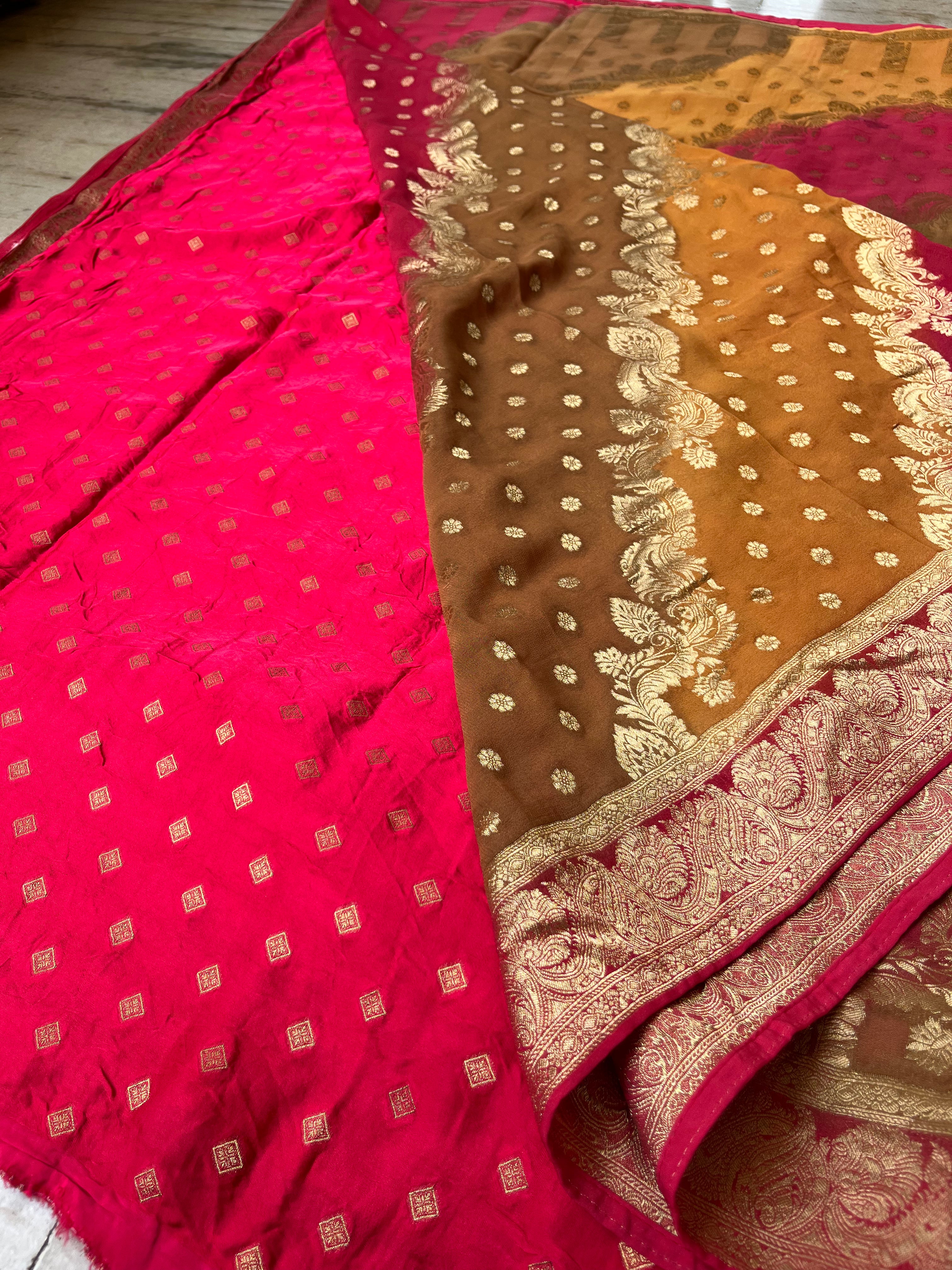 Khaddi georgette saree