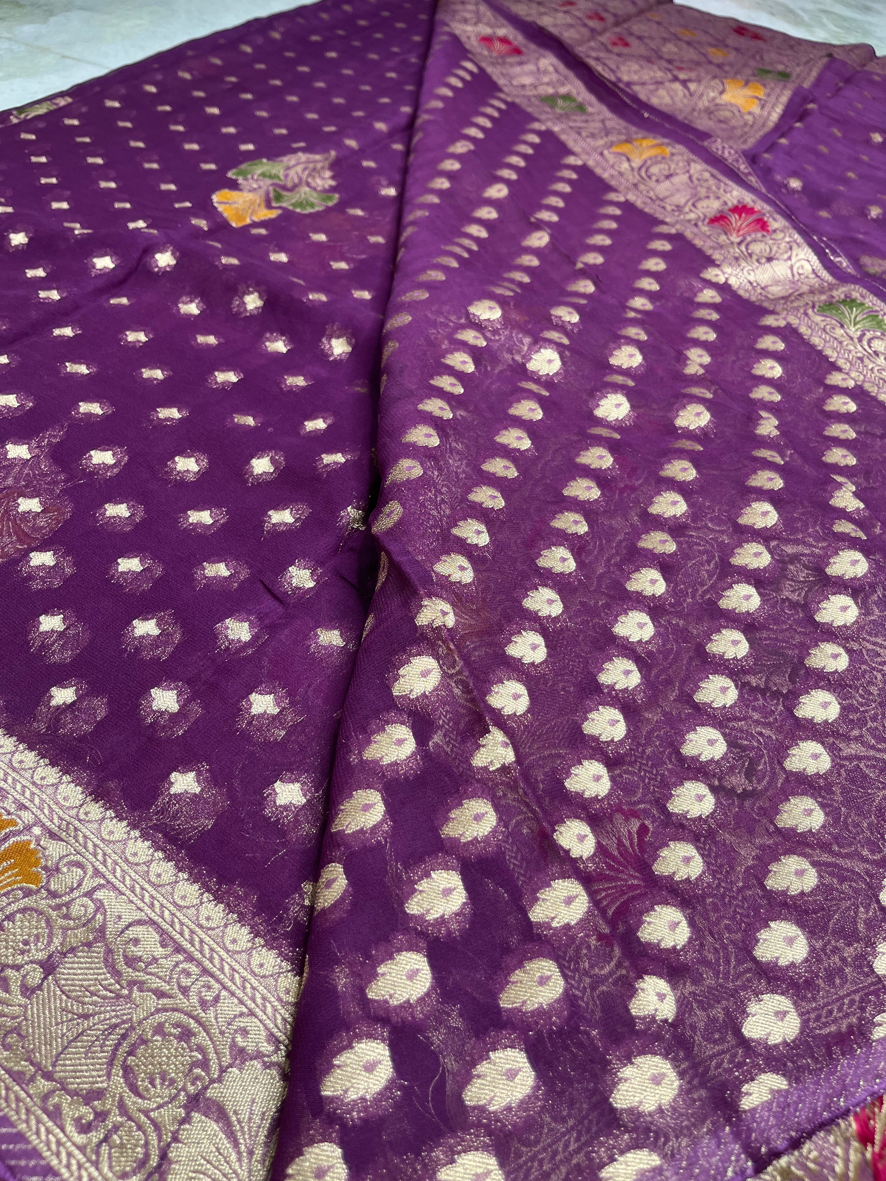 Khaddi georgette saree