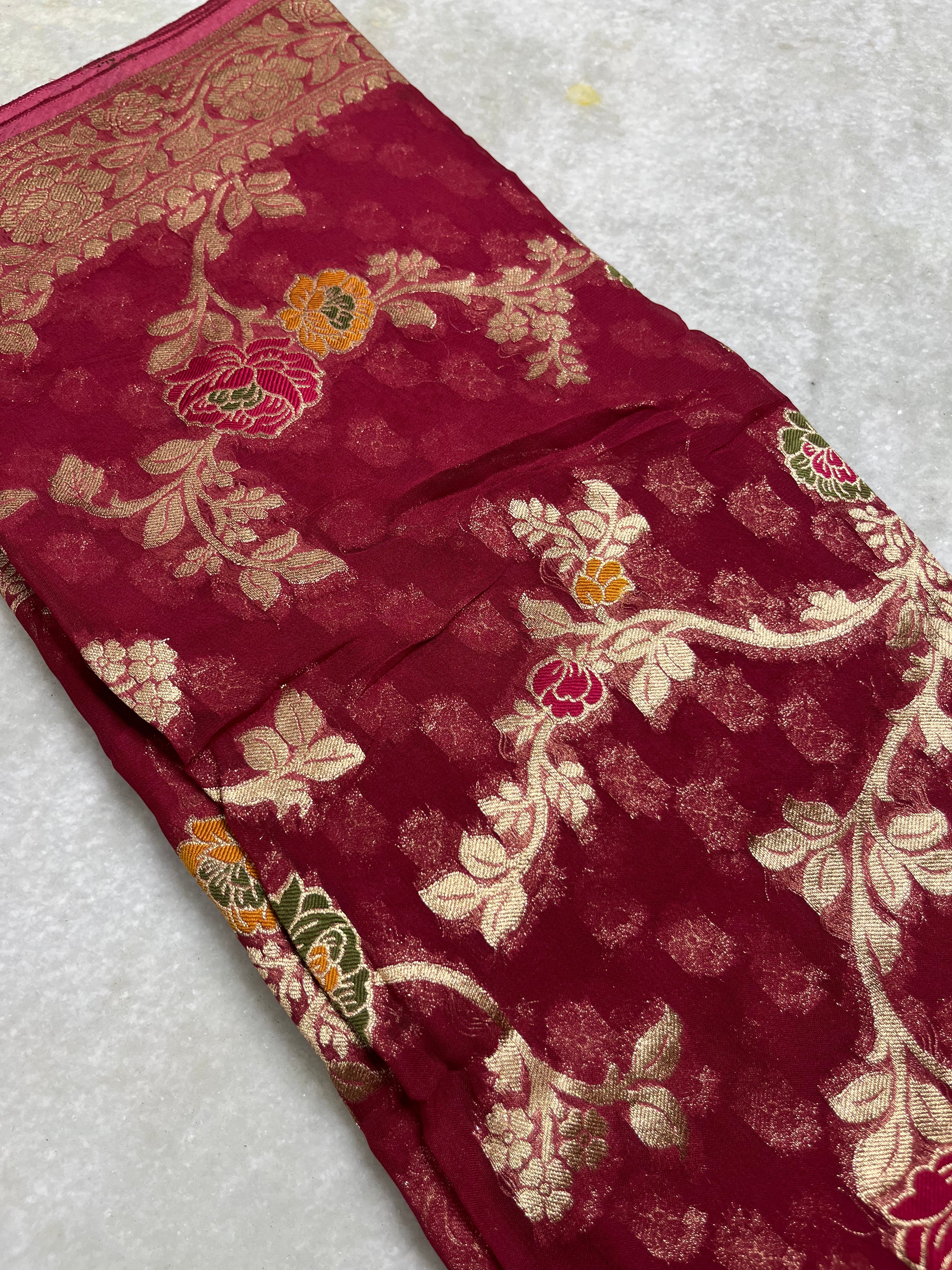 Khaddi georgette saree