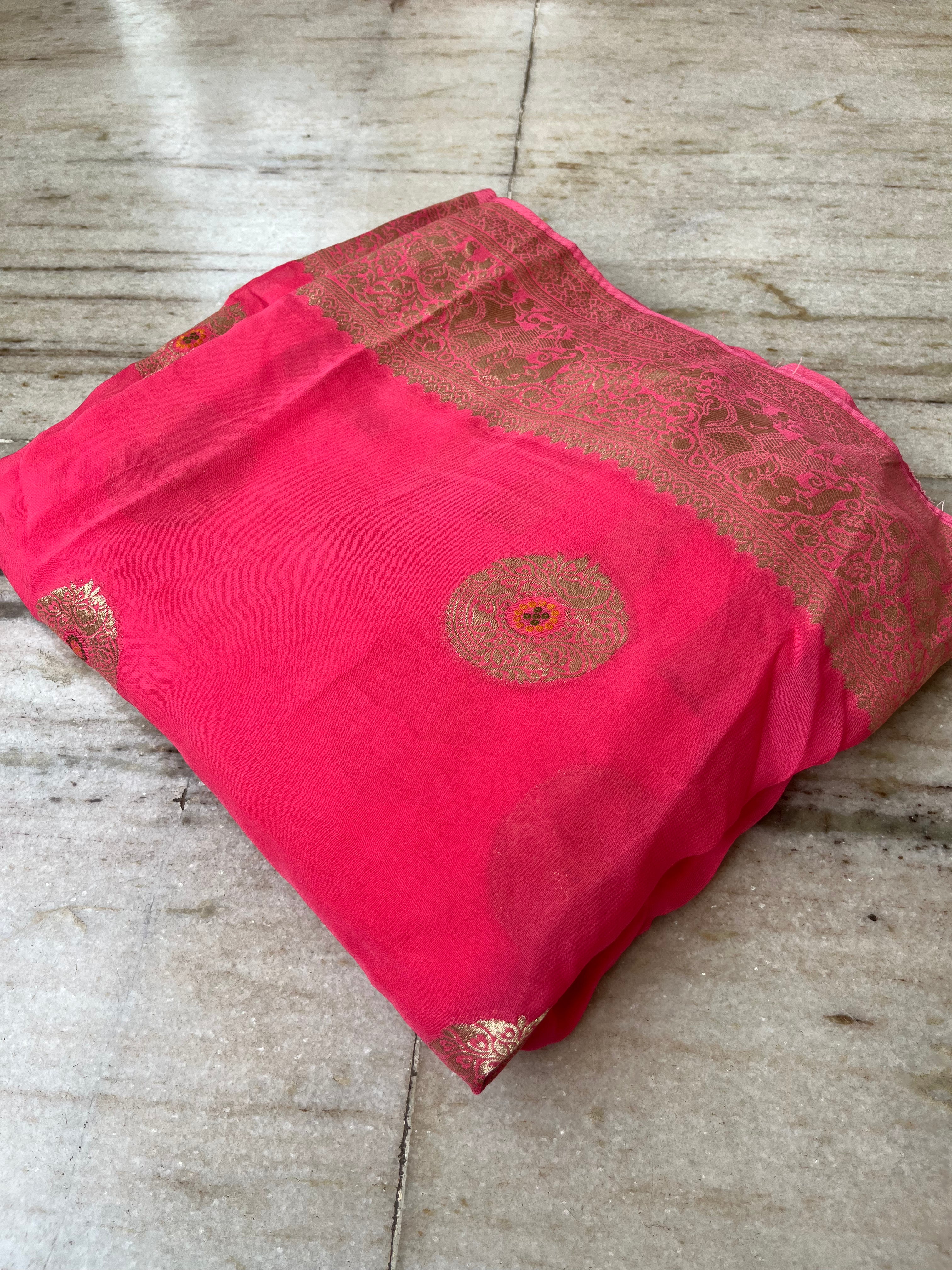 Khaddi georgette saree