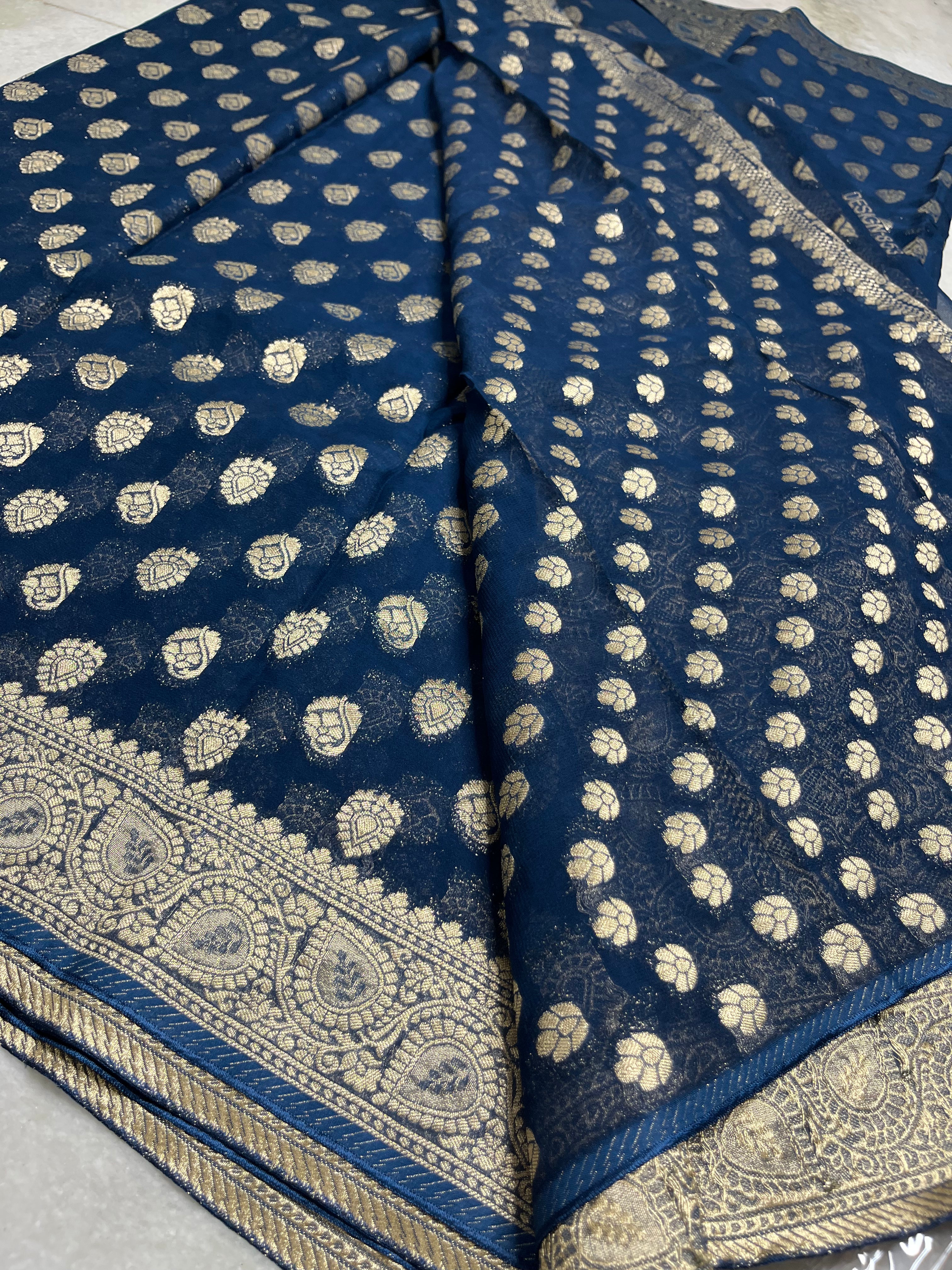 Khaddi georgette saree