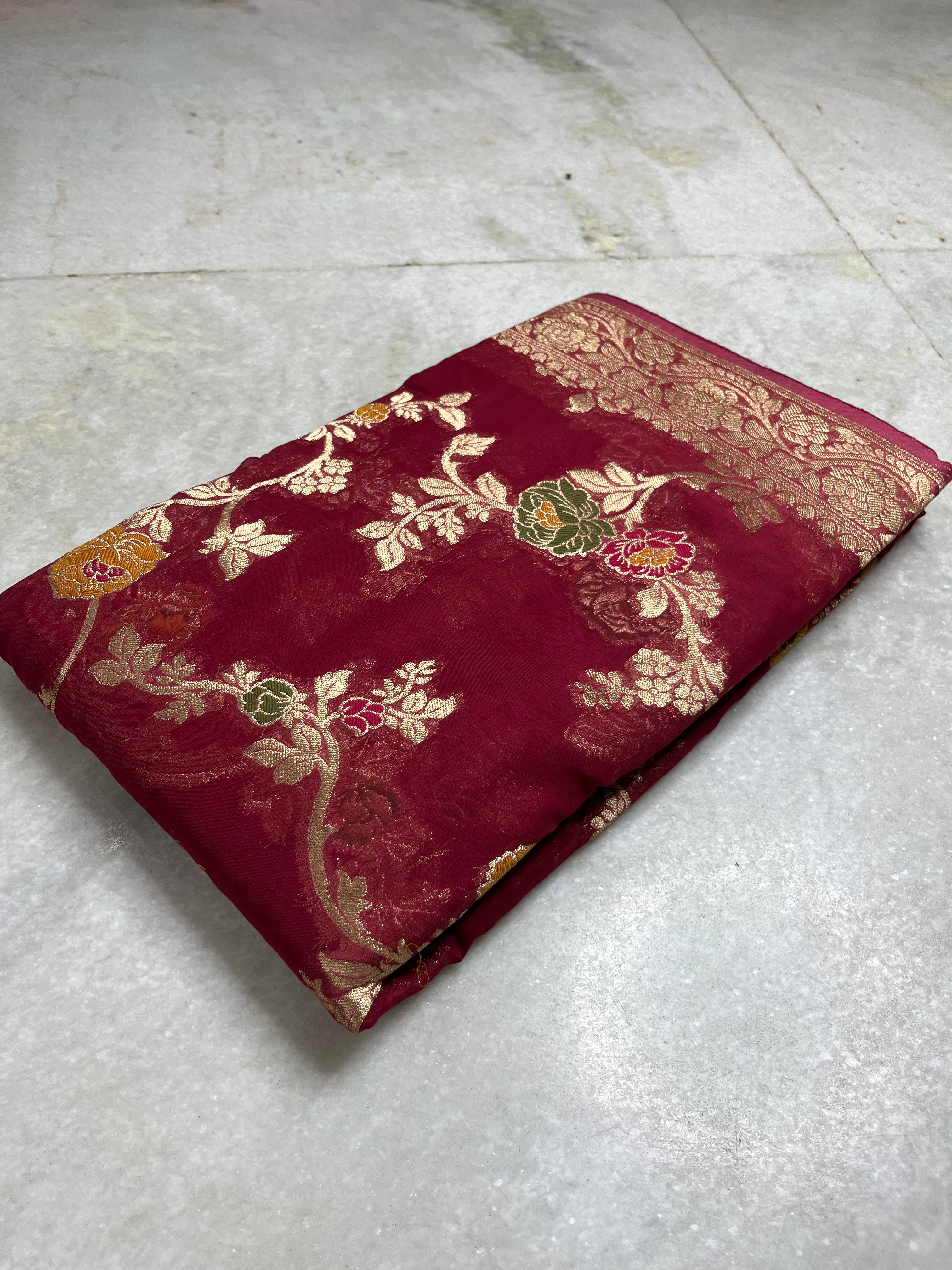 Khaddi georgette saree