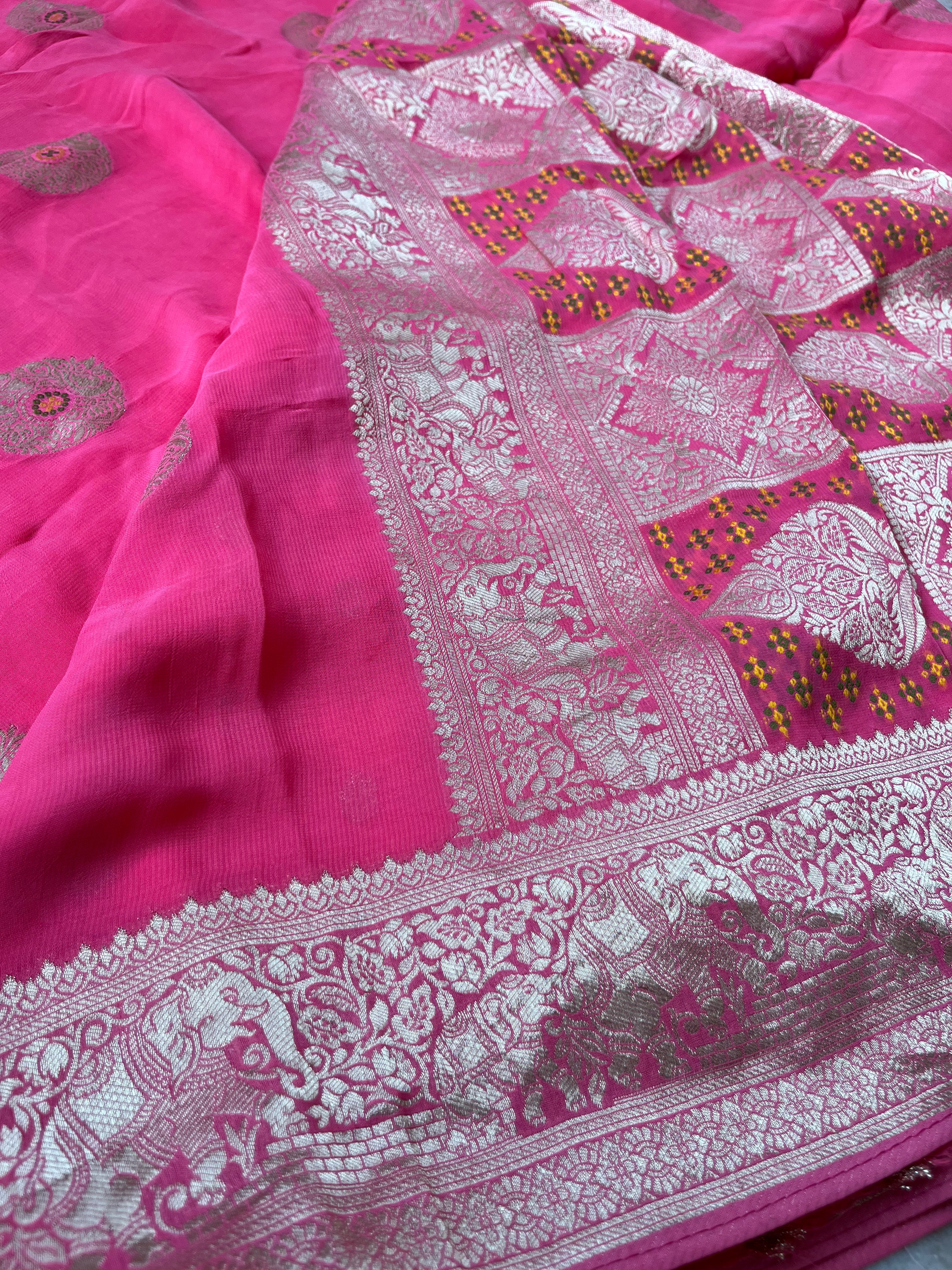 Khaddi georgette saree